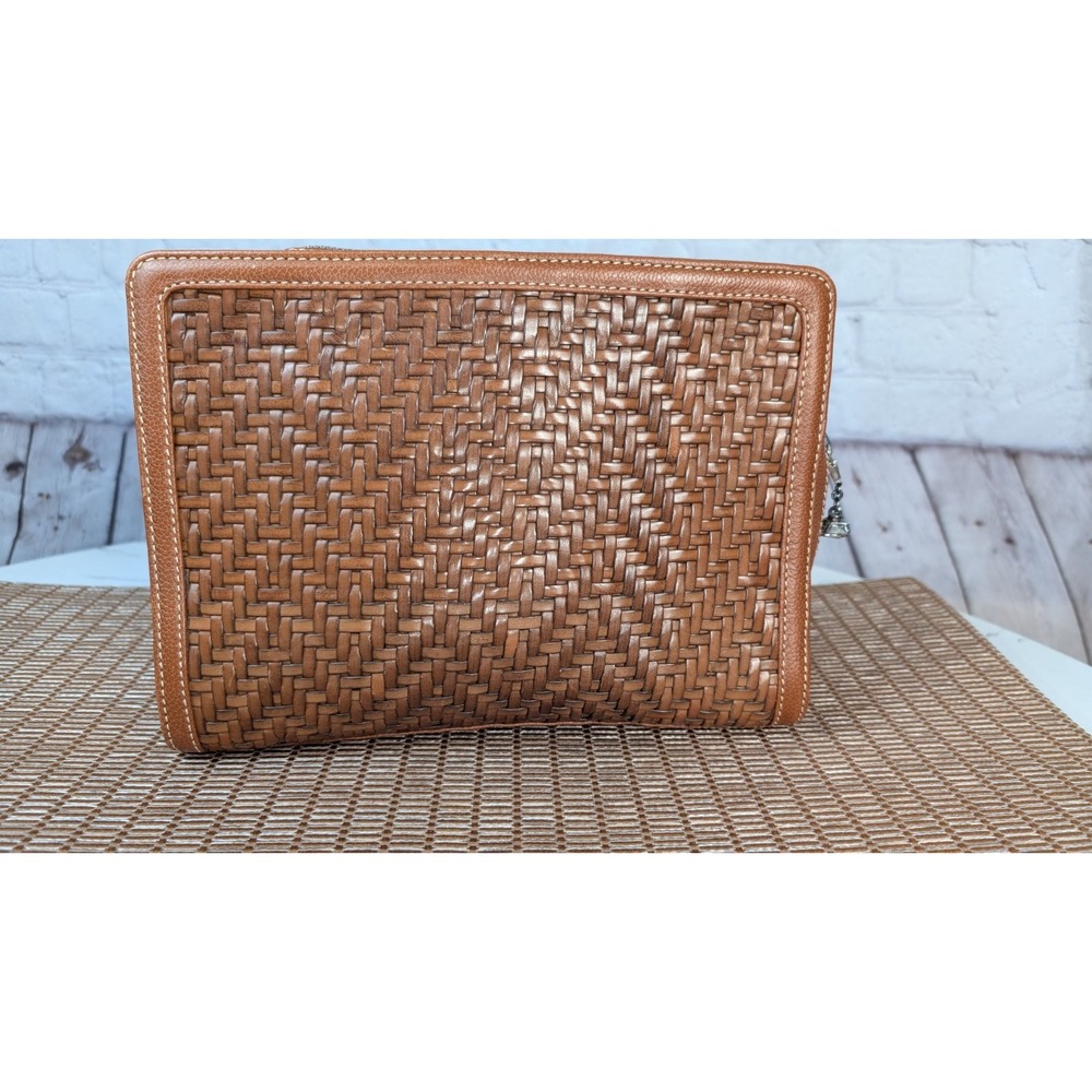 Barry Kieselstein-Cord RARE Brown Woven Leather Clutch - 925 Silver Horse head - Picture 7 of 16